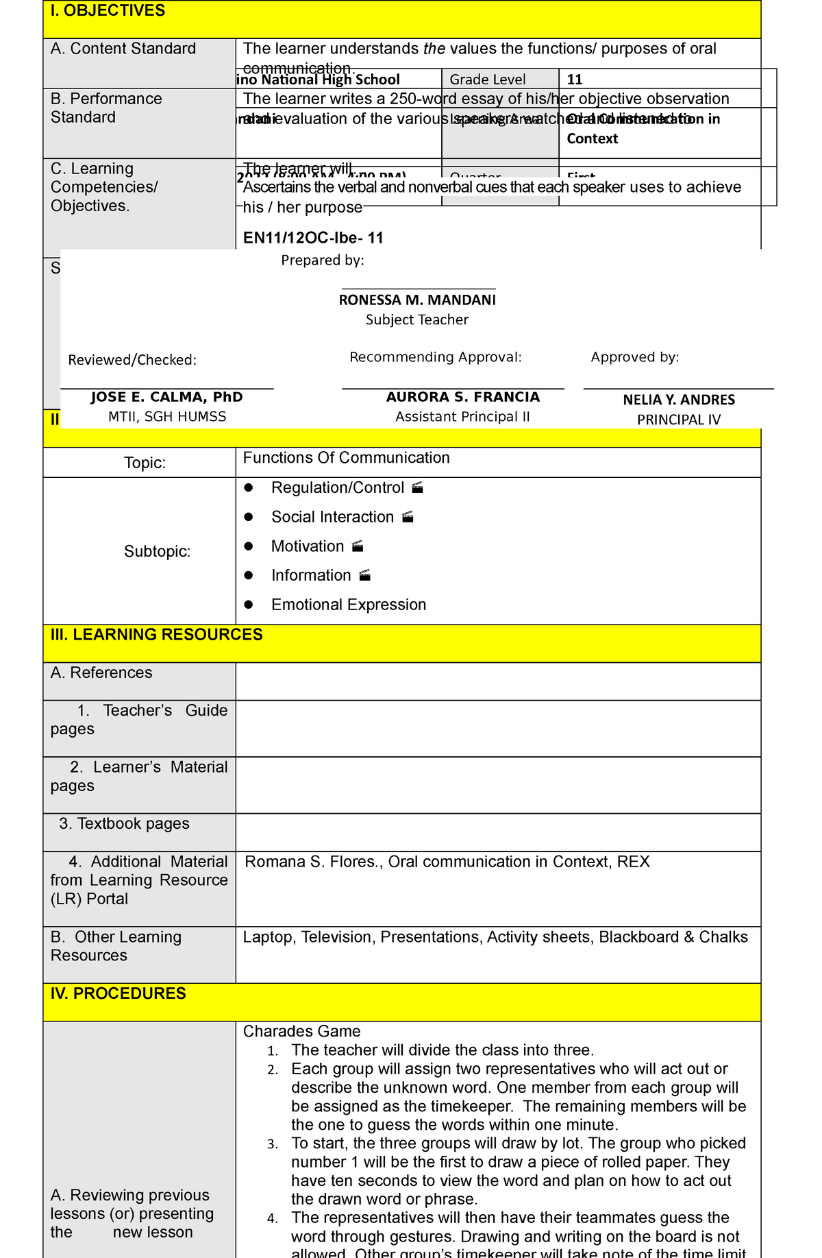 Sept 13 - oral - School Benigno S. Aquino National High School Grade ...