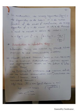 2029167 Assignment 1 ITC - Information Theory And Coding - Studocu