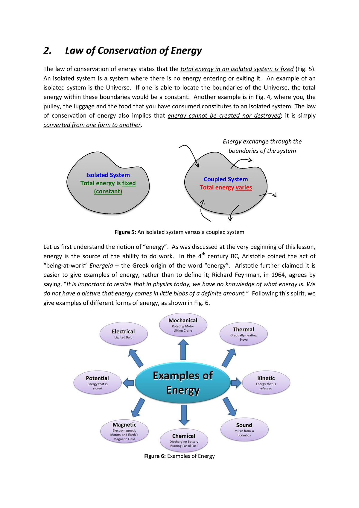 Reading Materials 2 (Conservation Of Energy) - 2. Law Of Conservation ...