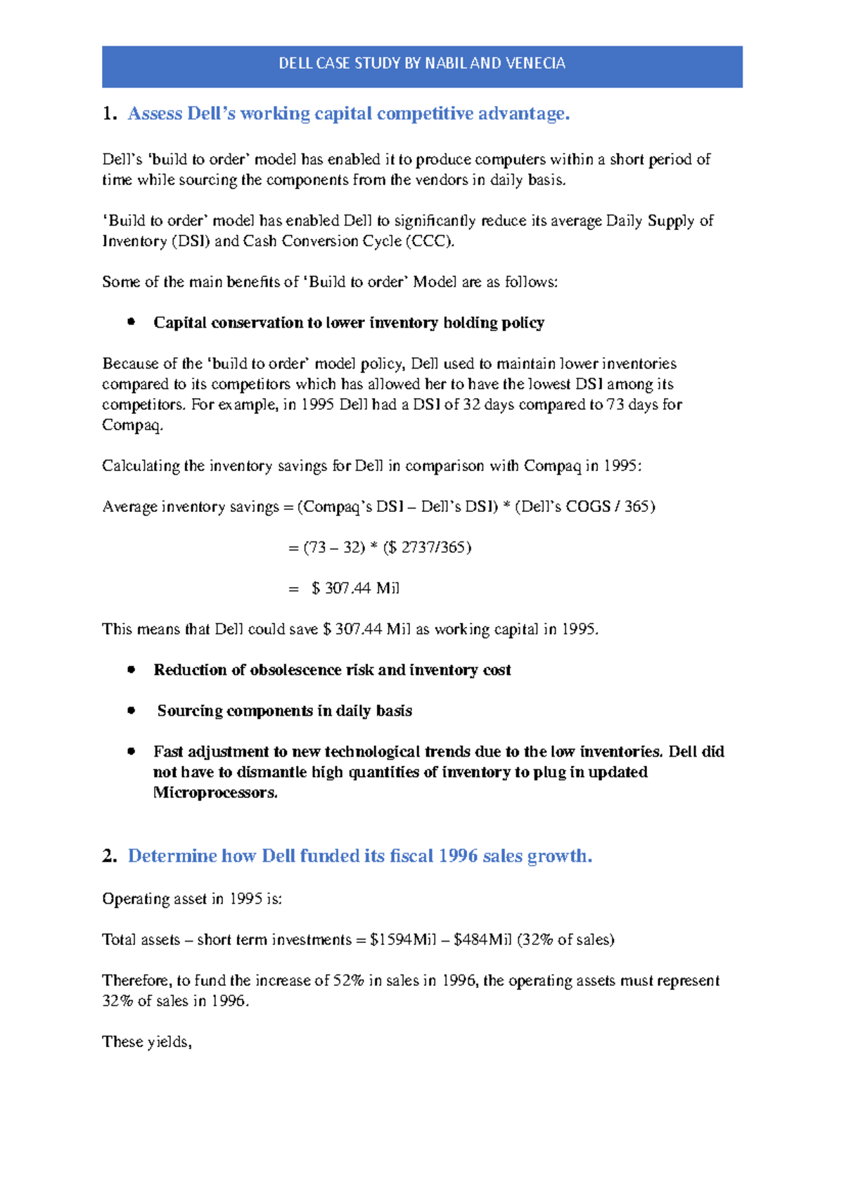 dell case study summary