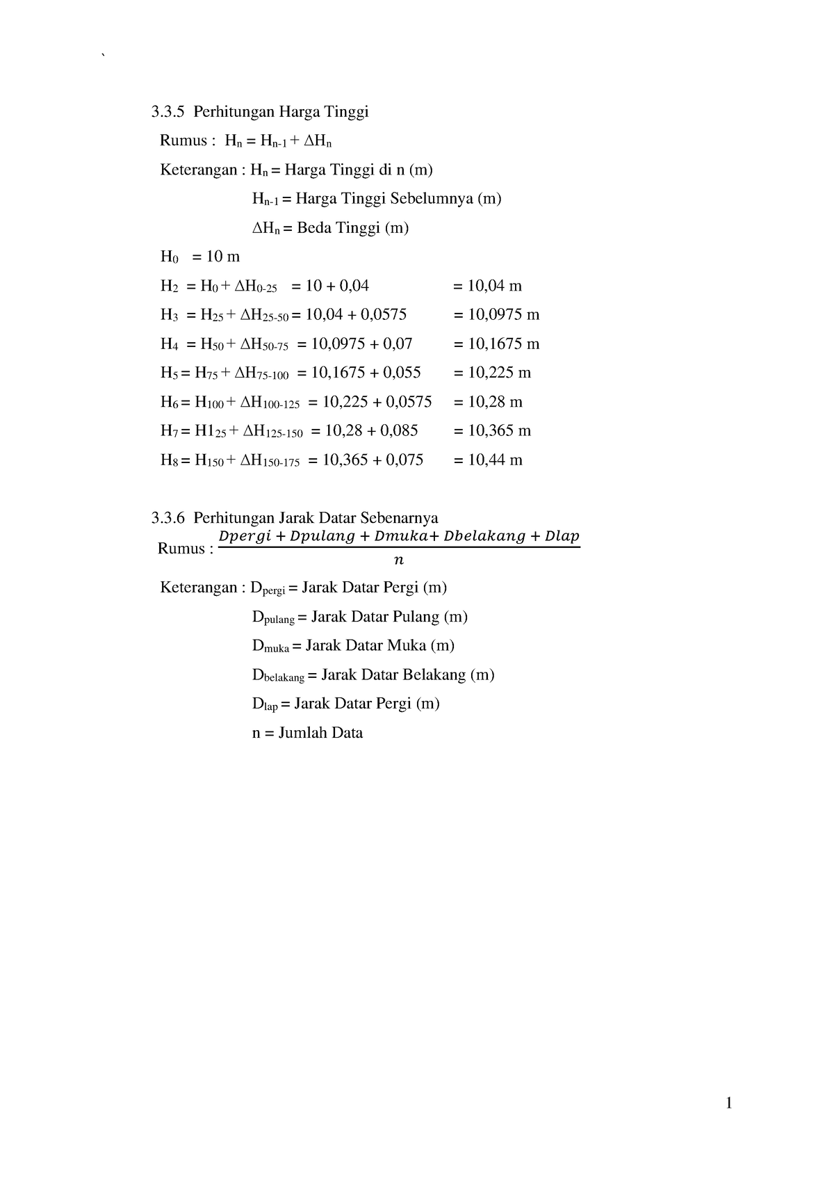 Survey Dan Pemetaan Ii Subbab 335 3 ` 1 33 Perhitungan Harga Tinggi Rumus Hn Hn 1 ∆ 6832