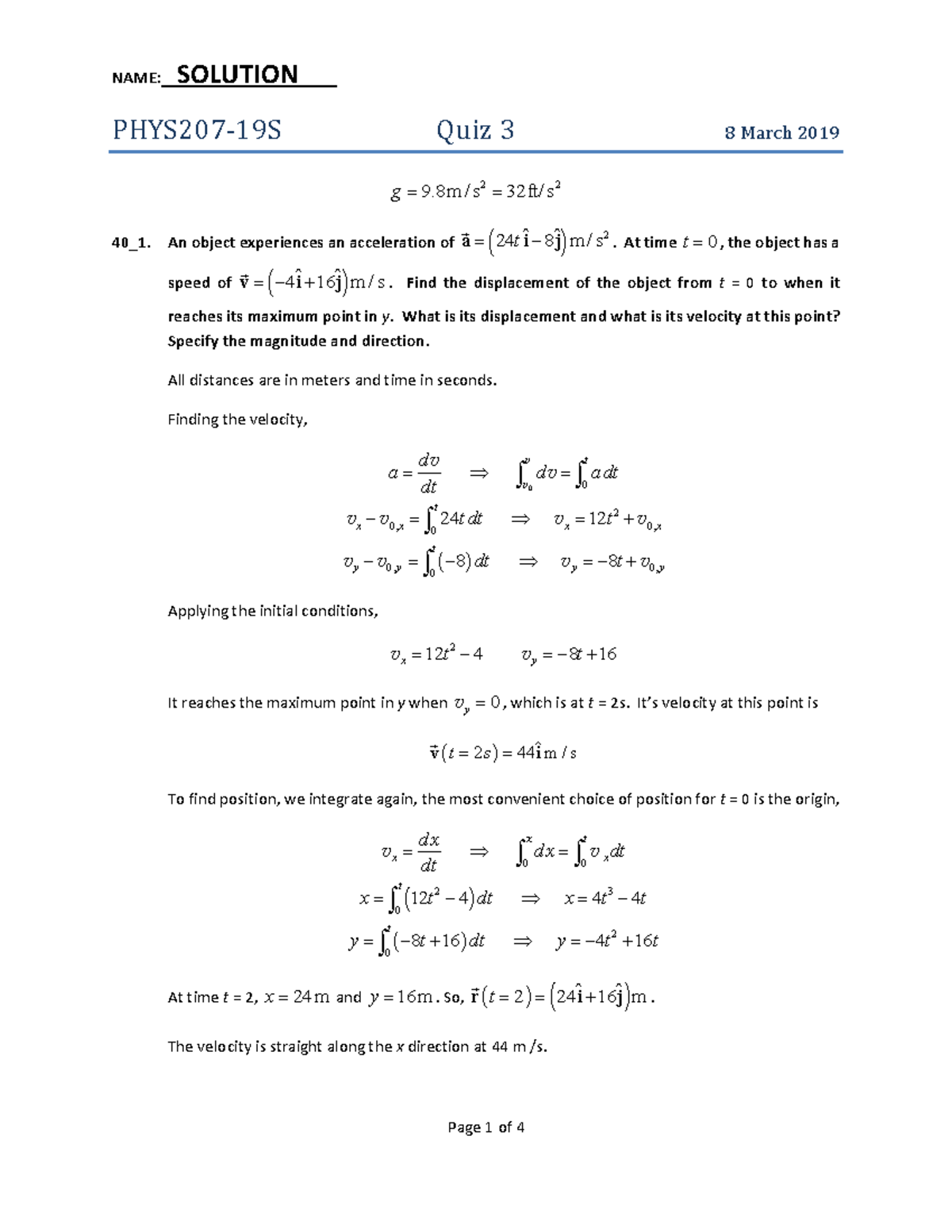 Quiz 3- solution - Warning: TT: undefined function: 32 PHYS207-19S Quiz ...