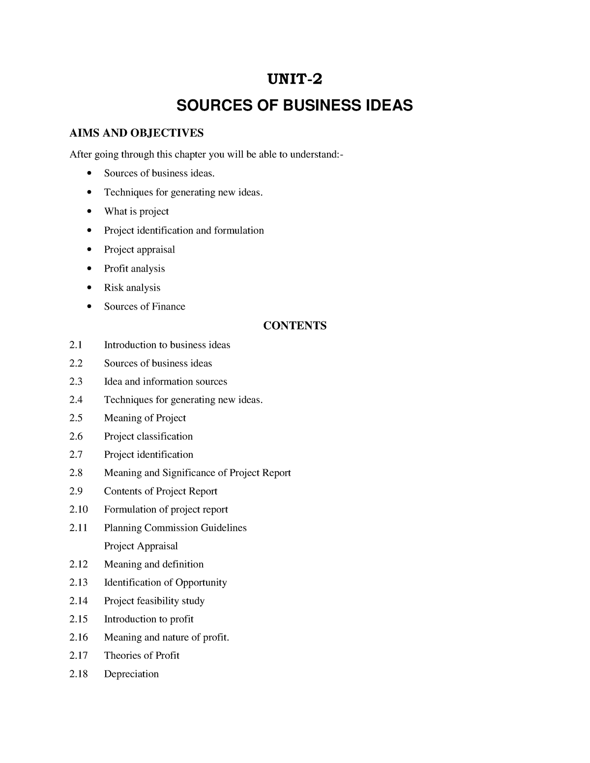 sources-of-business-ideas-unit-sources-of-business-ideas-aims-and