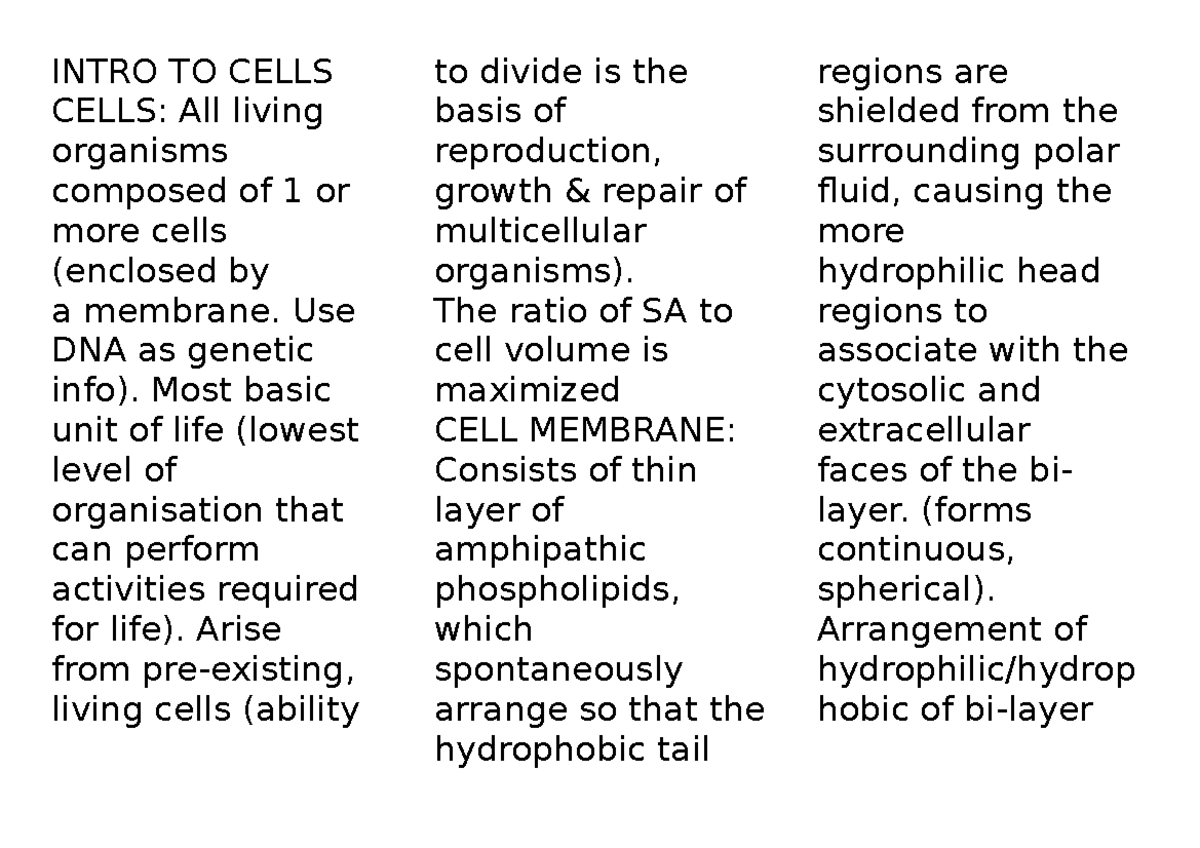 cell-biology-and-genetics-summary-intro-to-cells-cells-all-living