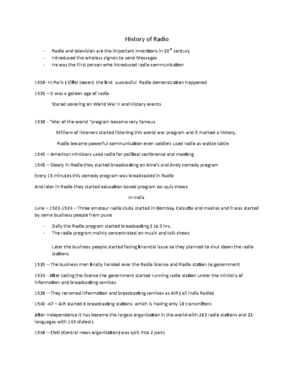 History of Radio History of Radio Radio and television are the