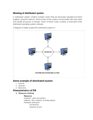 DS-Note - DS-Note - Meaning Of Distributed System A Distributed System ...