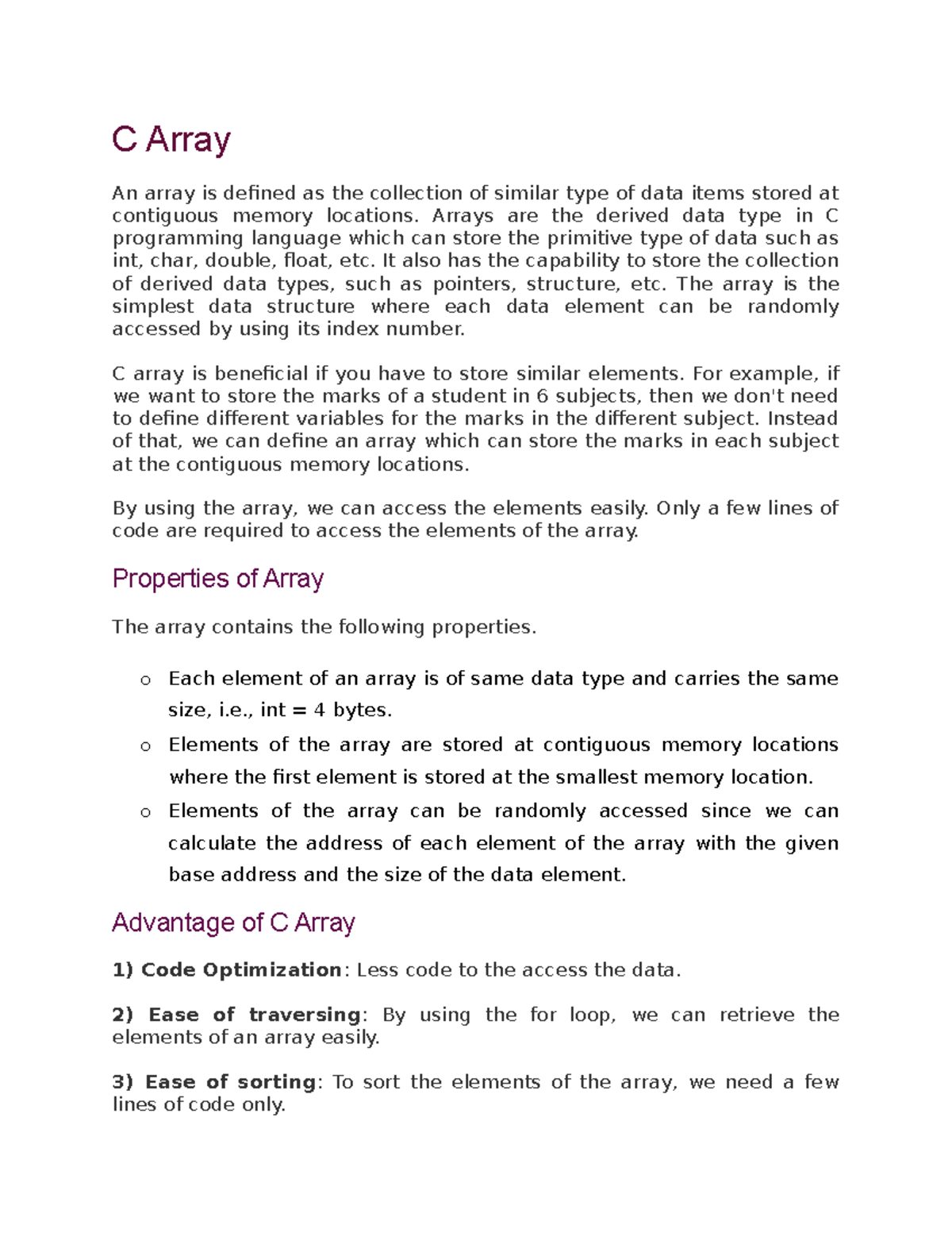 C Array.An array is defined as the collection of similar type of data ...