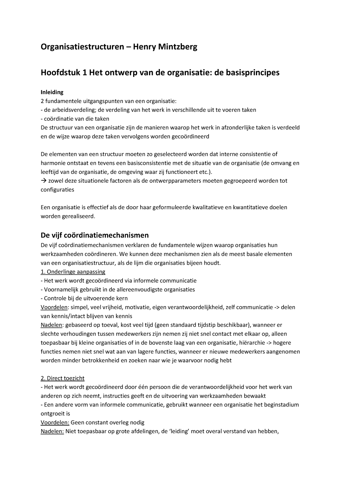 Samenvatting - Samenvatting Van Het Boek Organisatiewetenschappen Van ...