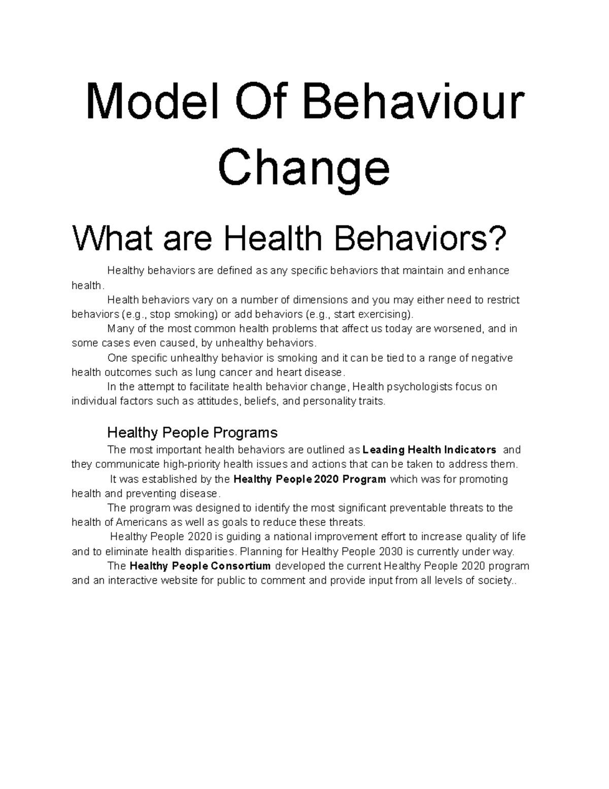 health-psy-ch-7-model-of-behaviour-change-model-of-behaviour-change