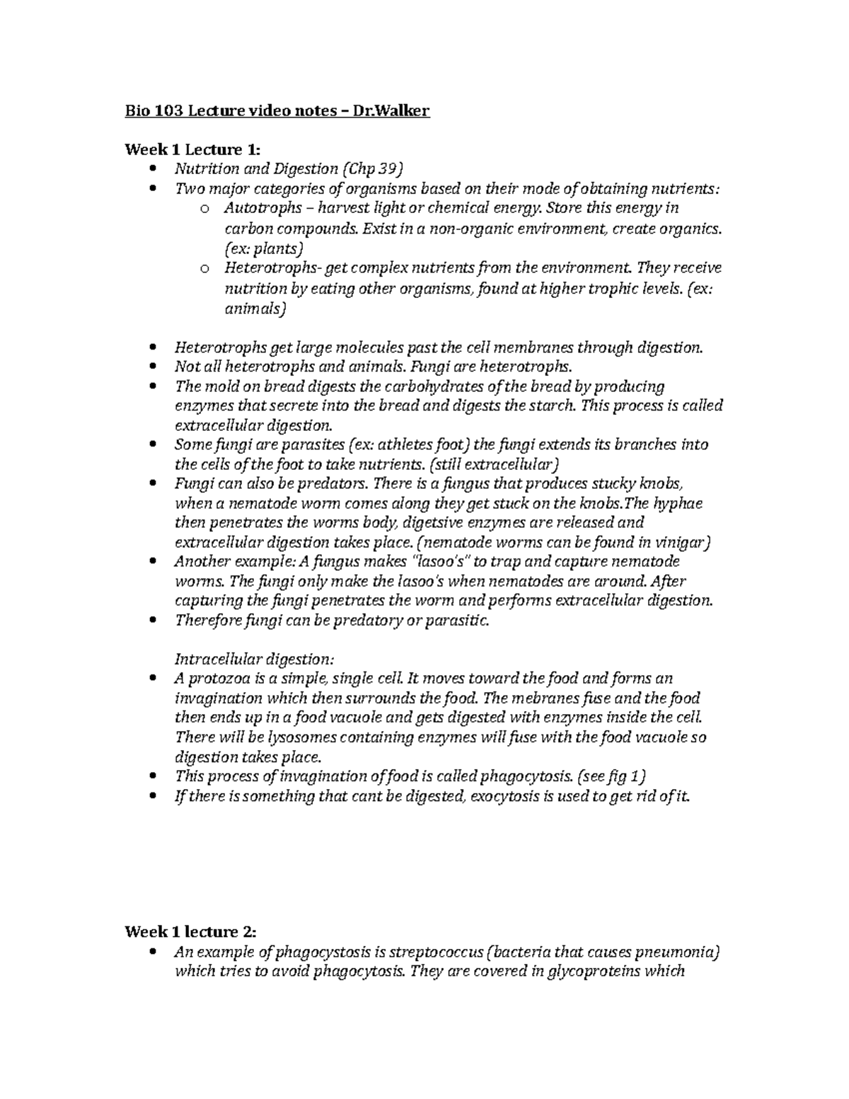 Bio 103 Lecture Video Notes - Dr - Store this energy in carbon ...