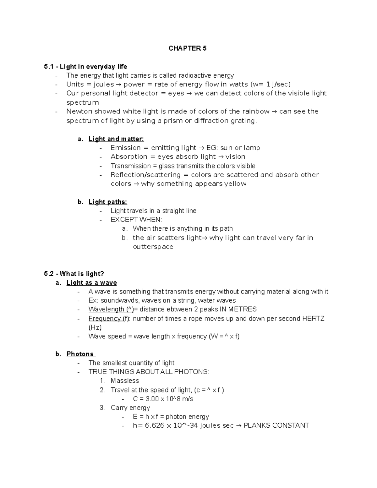 ASTR 102 0 EXAM 1 CH 5 - CH 5 notes Joan Marler - CHAPTER 5 5 - Light ...