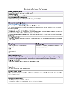 Task 1 C909 lesson plan - Passed first attempt - Direct Instruction ...