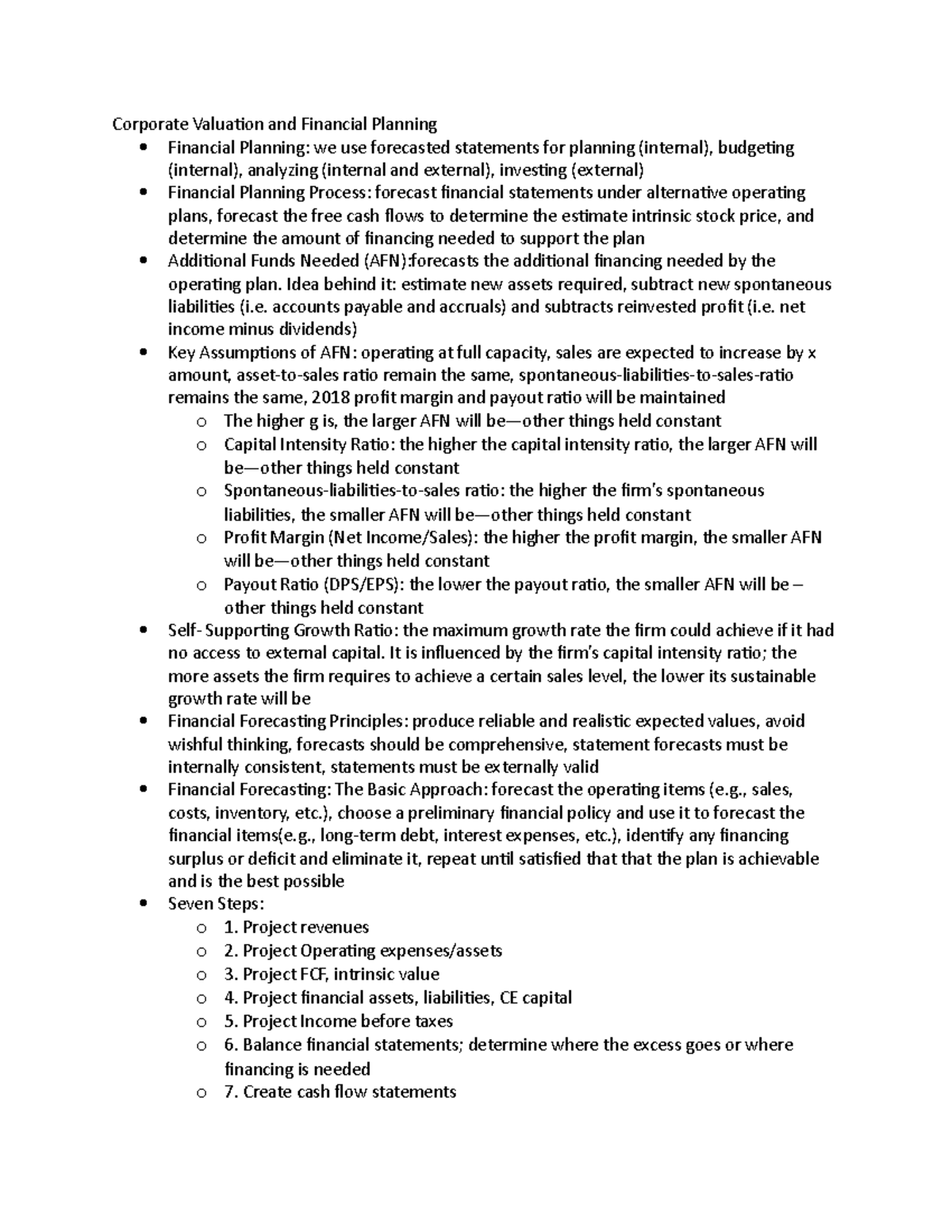 Corporate Valuation and Financial Planning BUAD 202 UT Knoxville