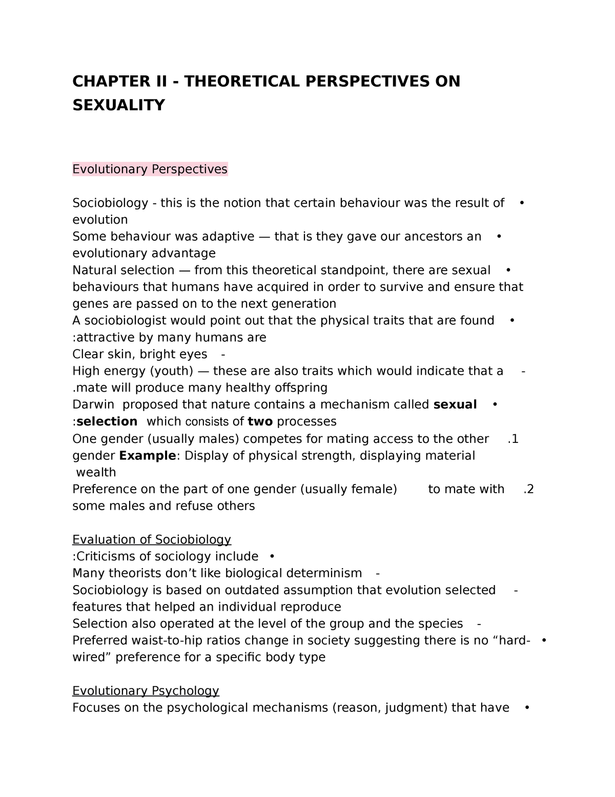 Ii Theoretical Perspectives On Sexuality Chapter Ii Theoretical Perspectives On Sexua