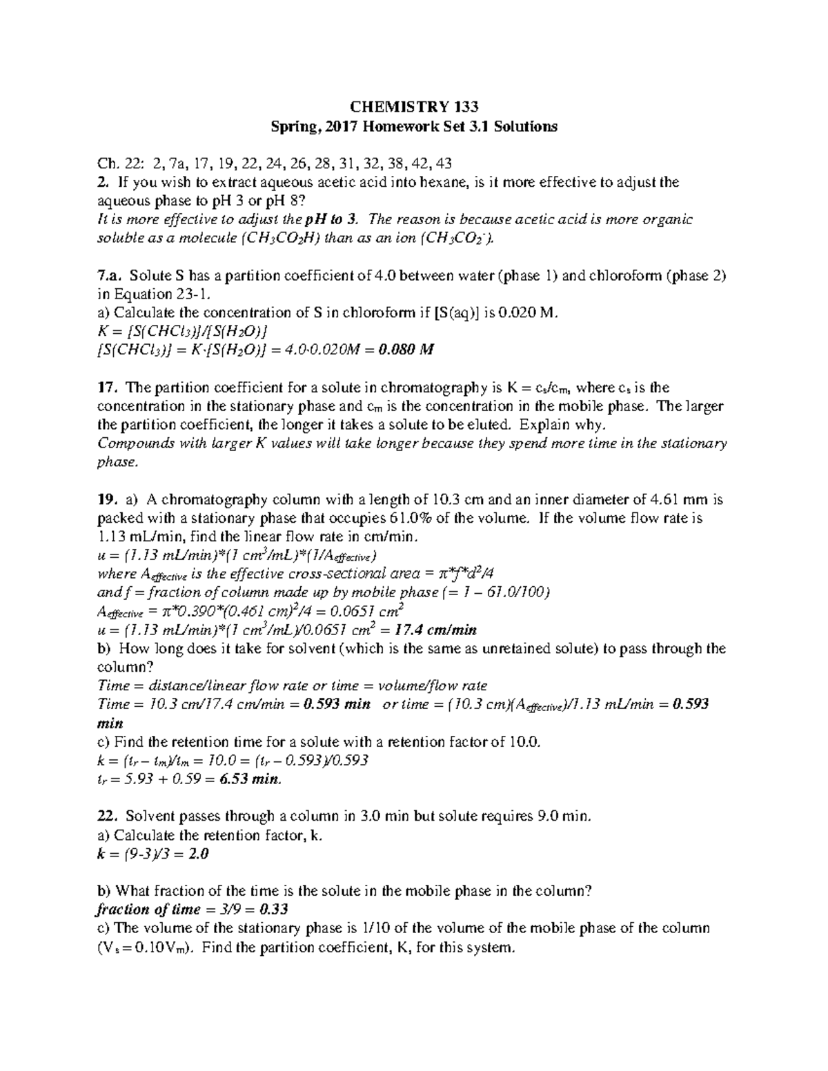 chemistry assignment 3