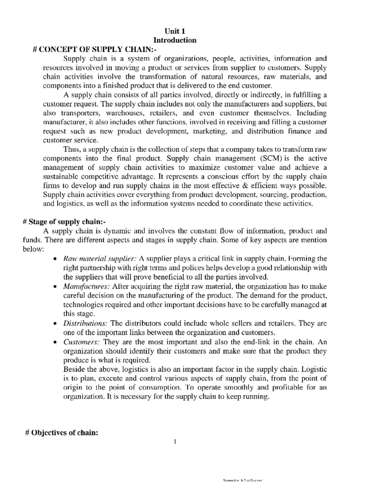 Scm (full) - Full Notes: Scm (full) - Full Notes - Unit 1 Introduction ...