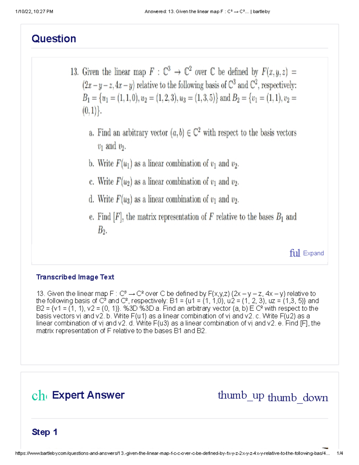 Answered 13. Given The Linear Map F C³ → C²… Bartleby - Question Che ...