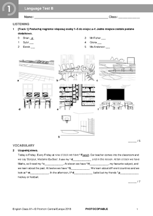 New Password B1+ UT 1A - Unit 1 Test | Group A Name ...