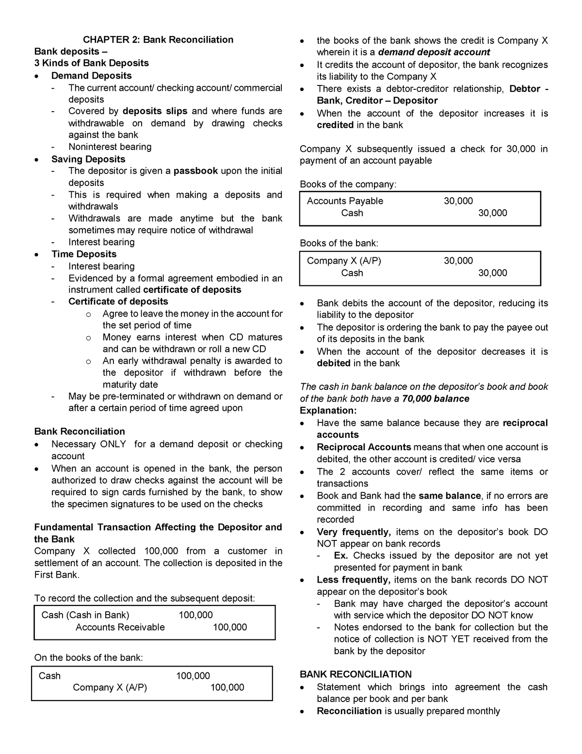 Chapter 2_Bank Reconciliation _Notes_Valix - CHAPTER 2: Bank ...