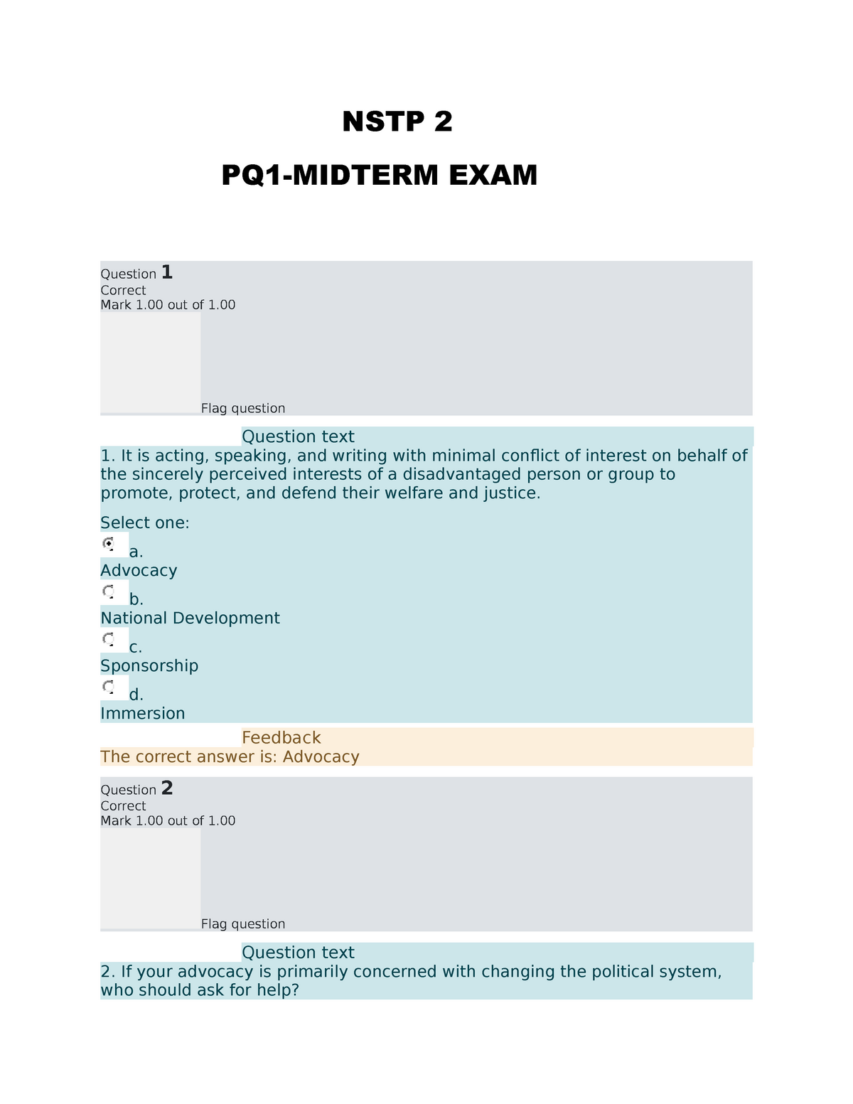 NSTP 2 PQ1-Midterm exam - StuDocu