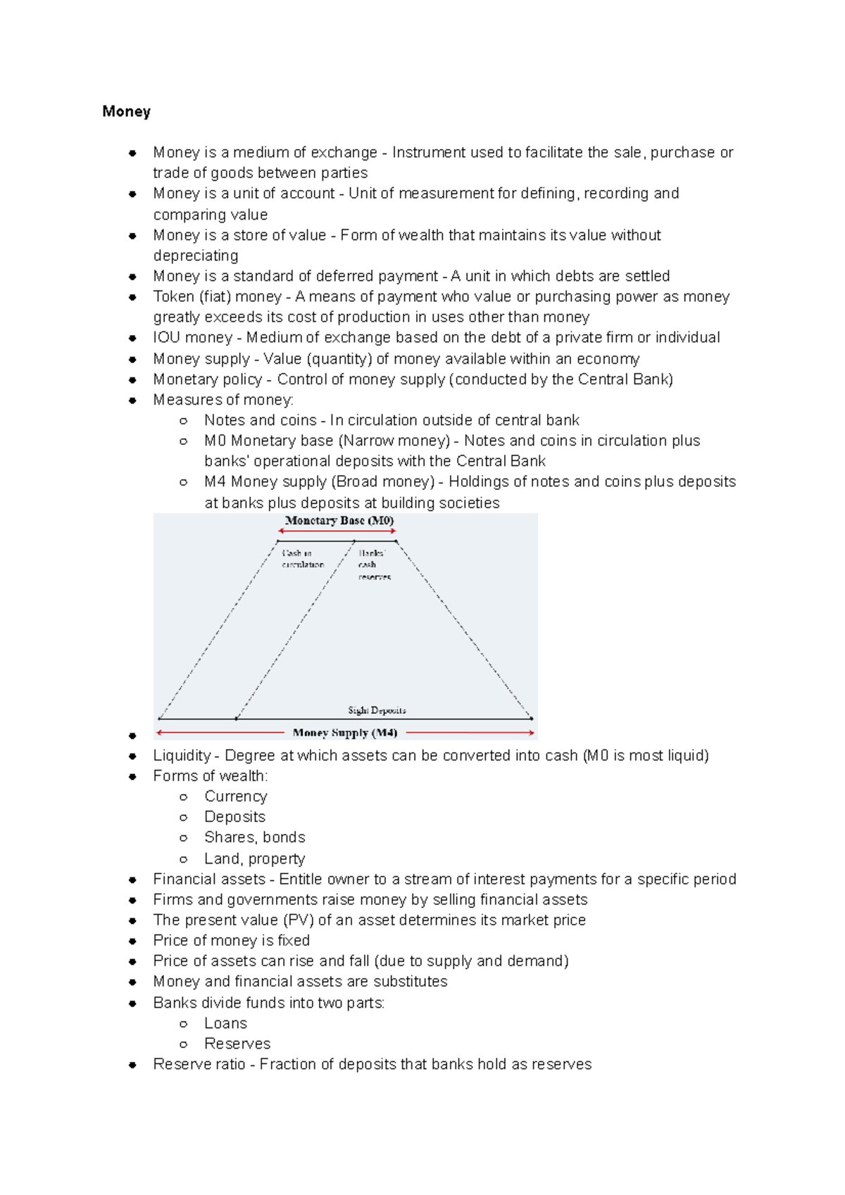 Money - Summary Principles of Economics - Money Money is a medium of ...