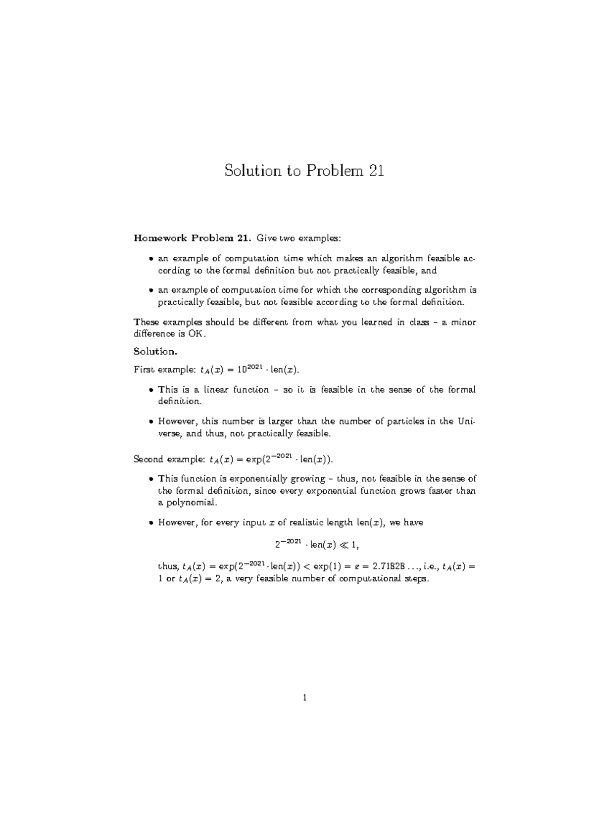 Hw21solution - Homework 21 - Solution to Problem 21 Homework Problem 21 ...