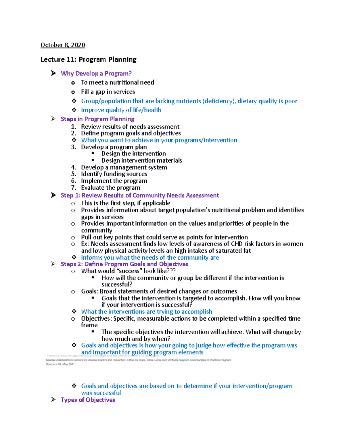 Lecture 11- Program Planning - October 8, 2020 Lecture 11: Program ...