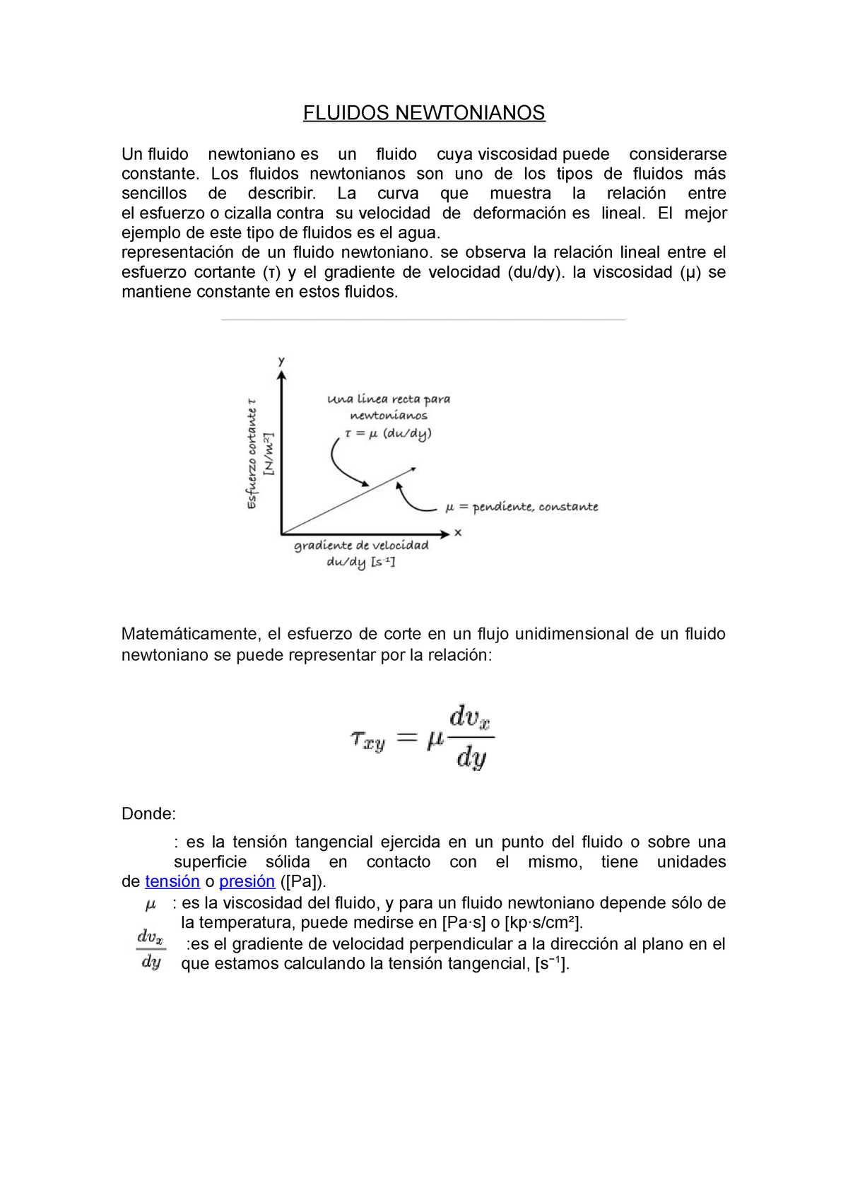 Fluidos Newtonianos Resolucion De Ejercicios De Termodinamica Fluidos Newtonianos Un Fluido