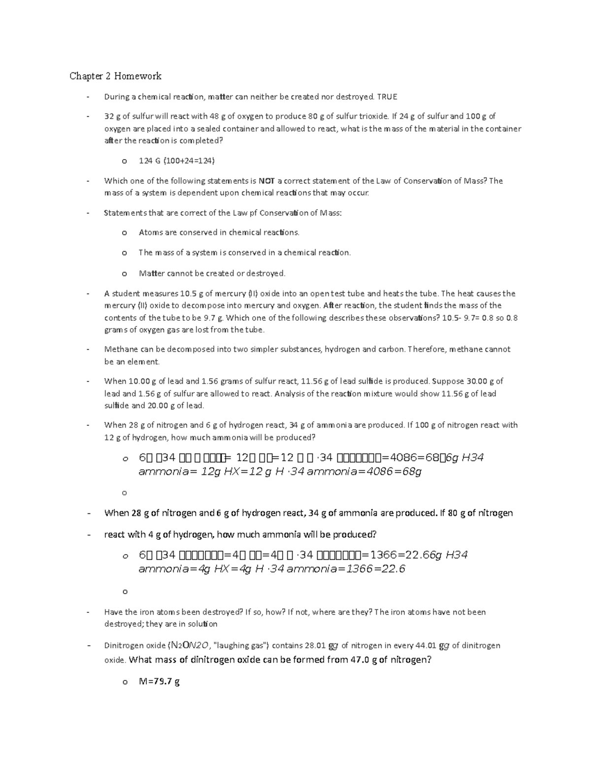 Chem Chapter 2 Homework Help - Chapter 2 Homework - During A Chemical ...