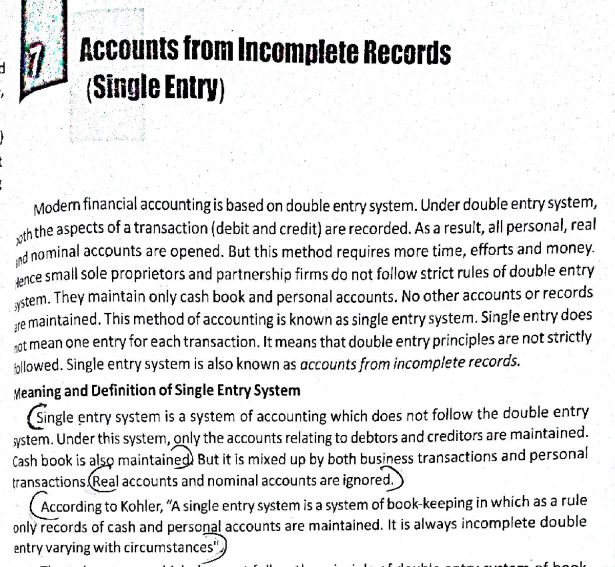 Single Entry or Incomplete Records 06-Oct-2023 06-52-15 - B.Com - Studocu