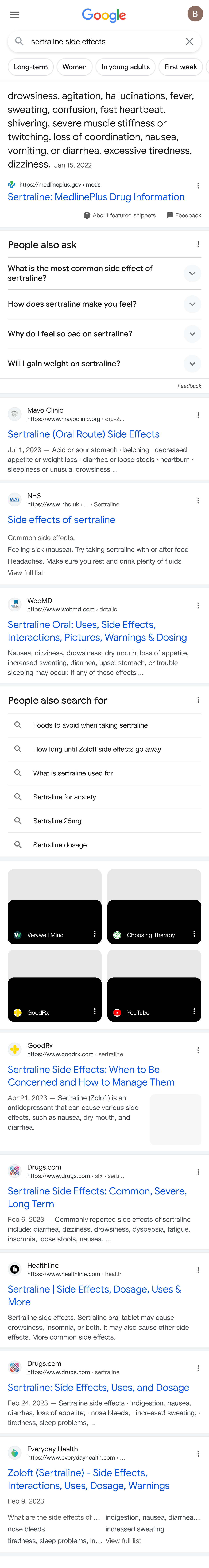 Sertraline side effects google search sertraline side effects long