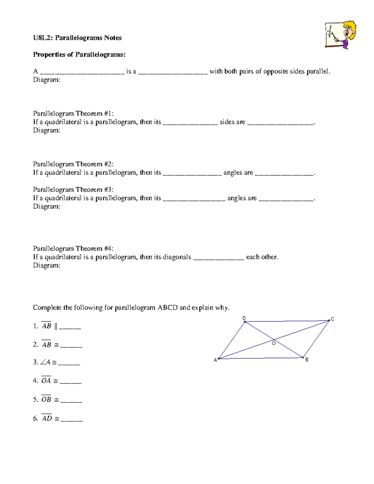 2+-++Parallelograms+(22-23) - O A B D C U8L2: Parallelograms Notes ...