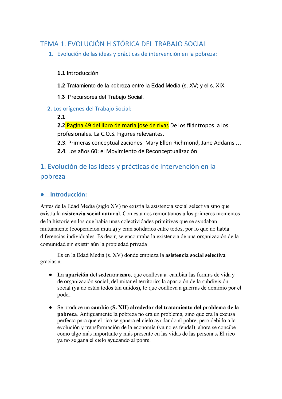 Apuntes Buenos Fundamentos - TEMA 1. EVOLUCIÓN HISTÓRICA DEL TRABAJO ...