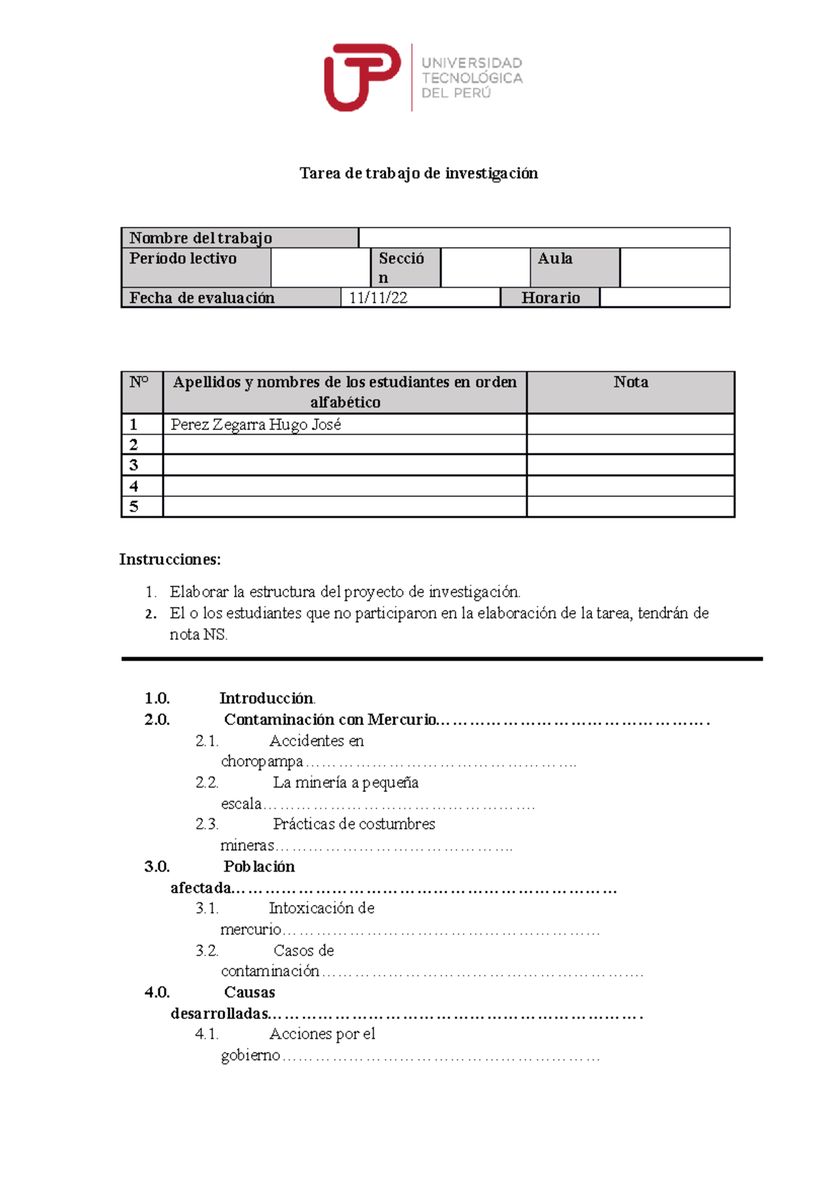 (AC-S13) Semana 13 - Estructura Del Trabajo De Investigación - Tarea De ...