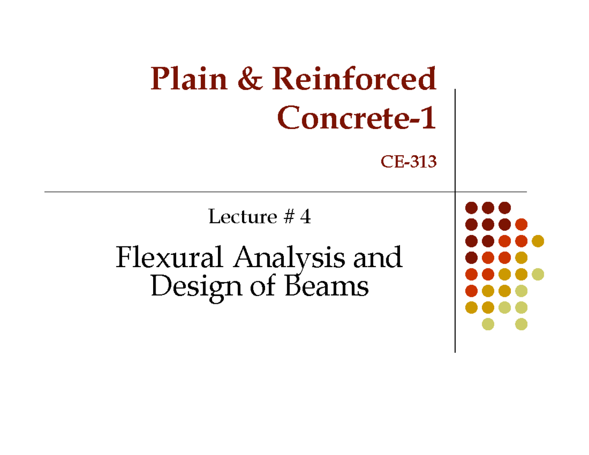 4-Prof. Zahid Ahmad Siddiqi Lec-4-Flexural Analysis And Design Of Beams ...