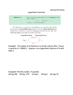 CHapter 5 notes - 5 Inverse functions function: set of ordered pairs ...