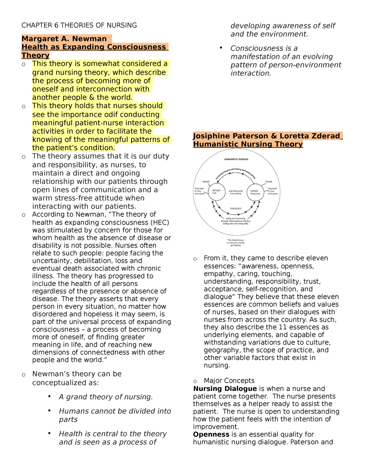 Chapter 6 Theories OF Nursing Finals CHAPTER 6 THEORIES OF NURSING 