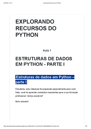 Introdução a Linguagem Python - INTRODUÇÃO A LINGUAGEM PYTHON Aula 1 A ...