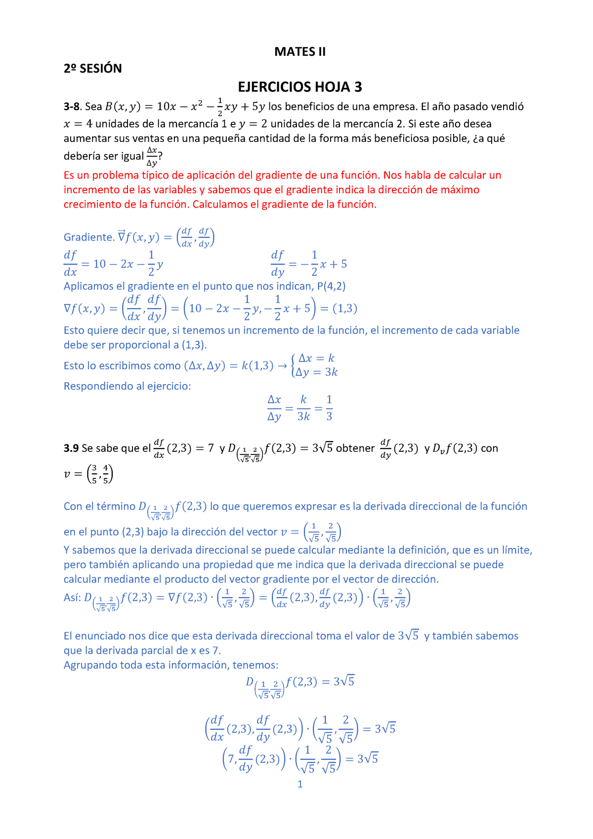 Ejers 2 Sesi - Ejercicios - MATES II 2º SESIÓN EJERCICIOS HOJA 3 3-8 ...