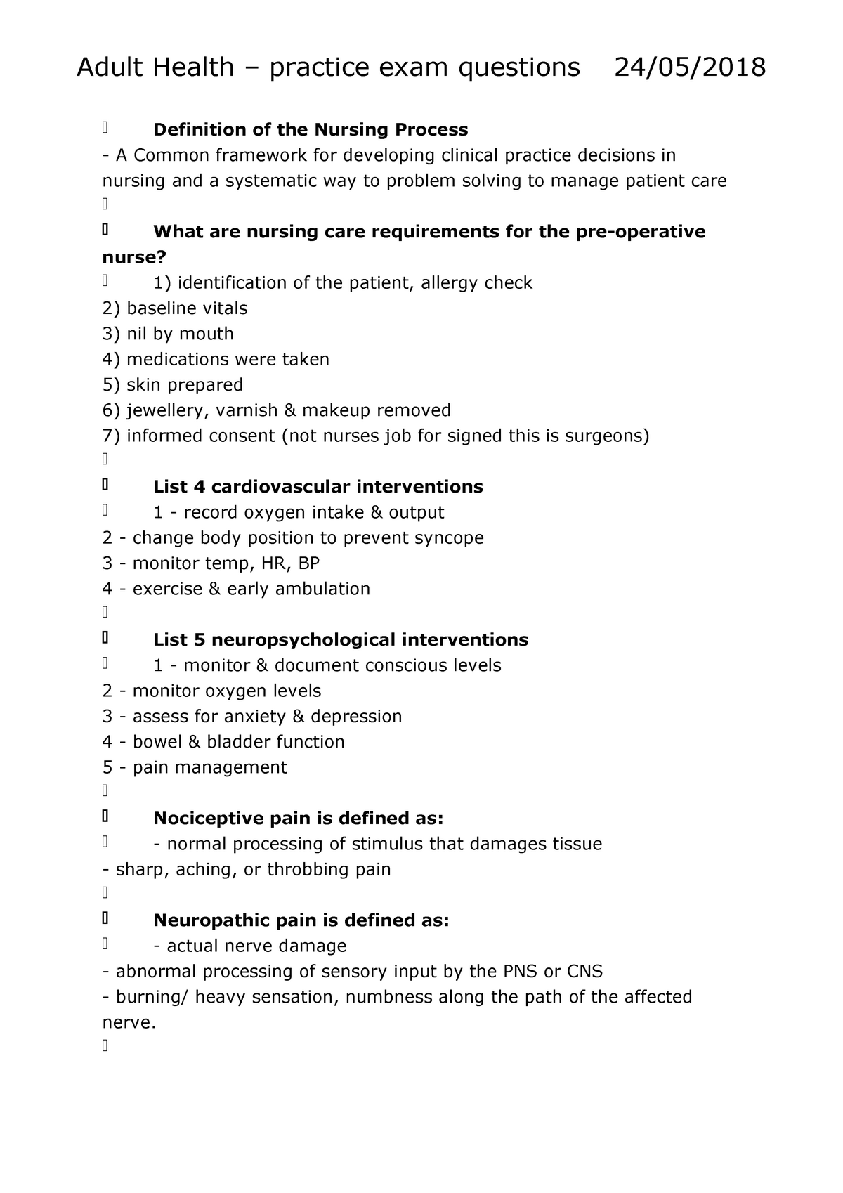 Adult Health Practice exam questions Adult Health practice exam