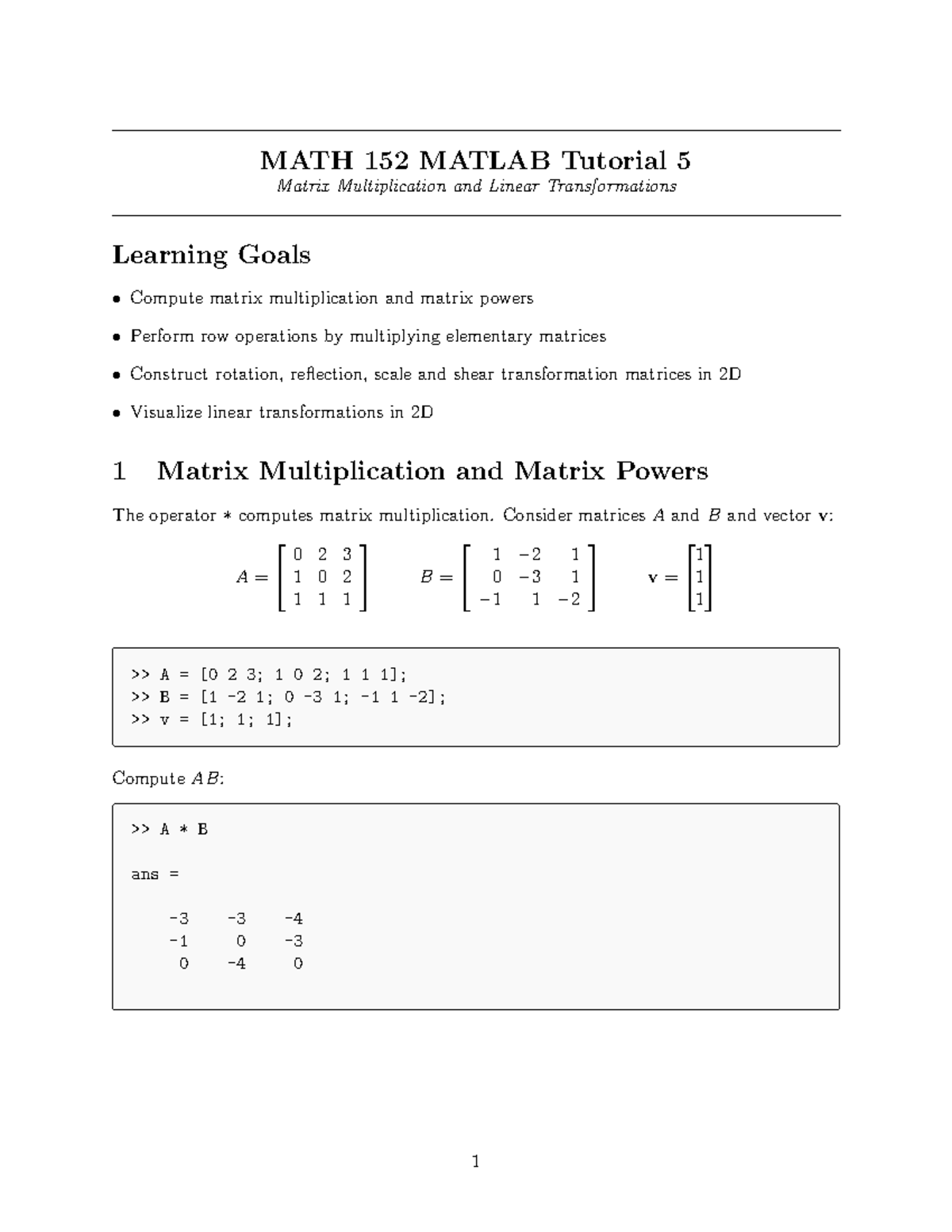 Tutorial 5 - MATH 152 - SFU - Studocu