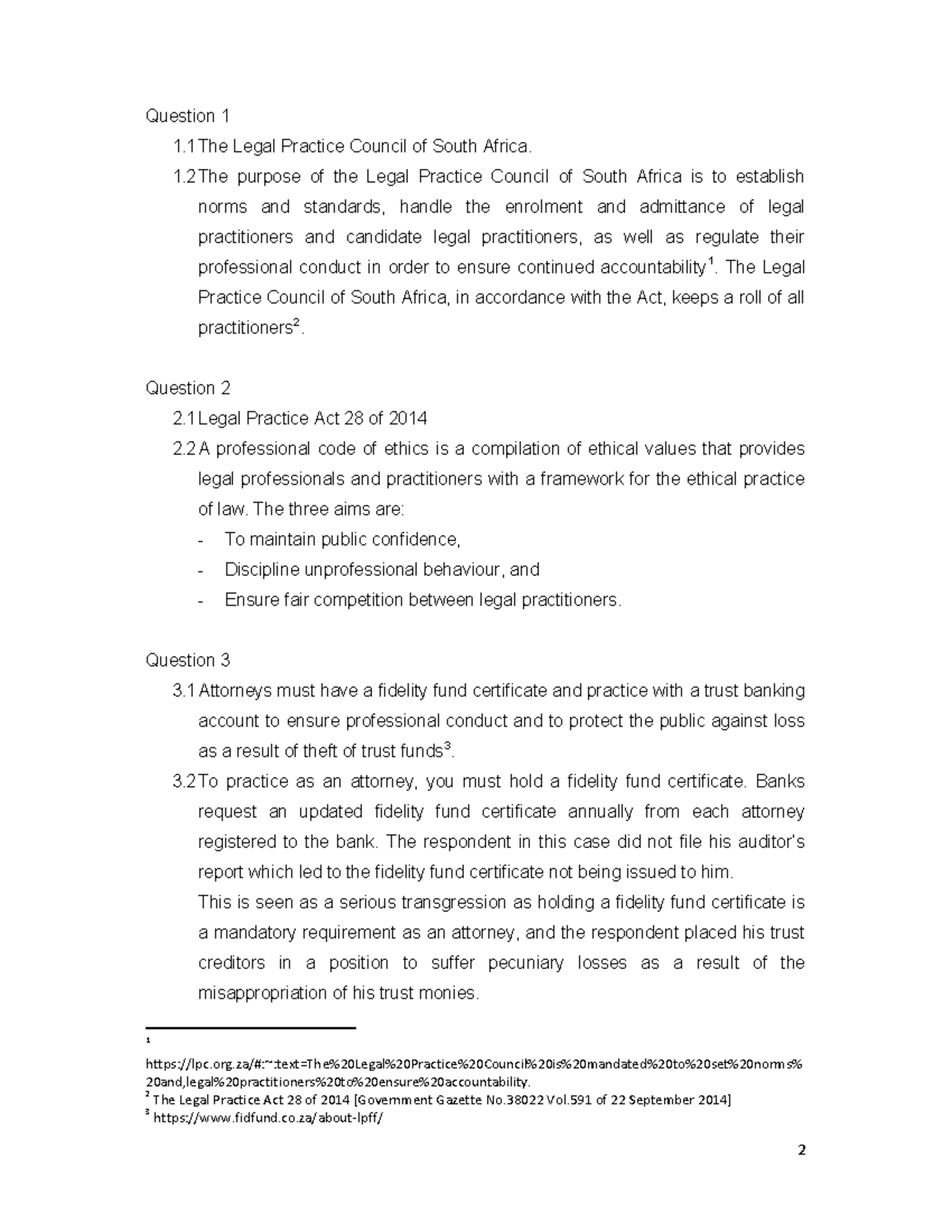 Lju4802 Assignment 1 Copy 2 Question 1 1 The Legal Practice Council