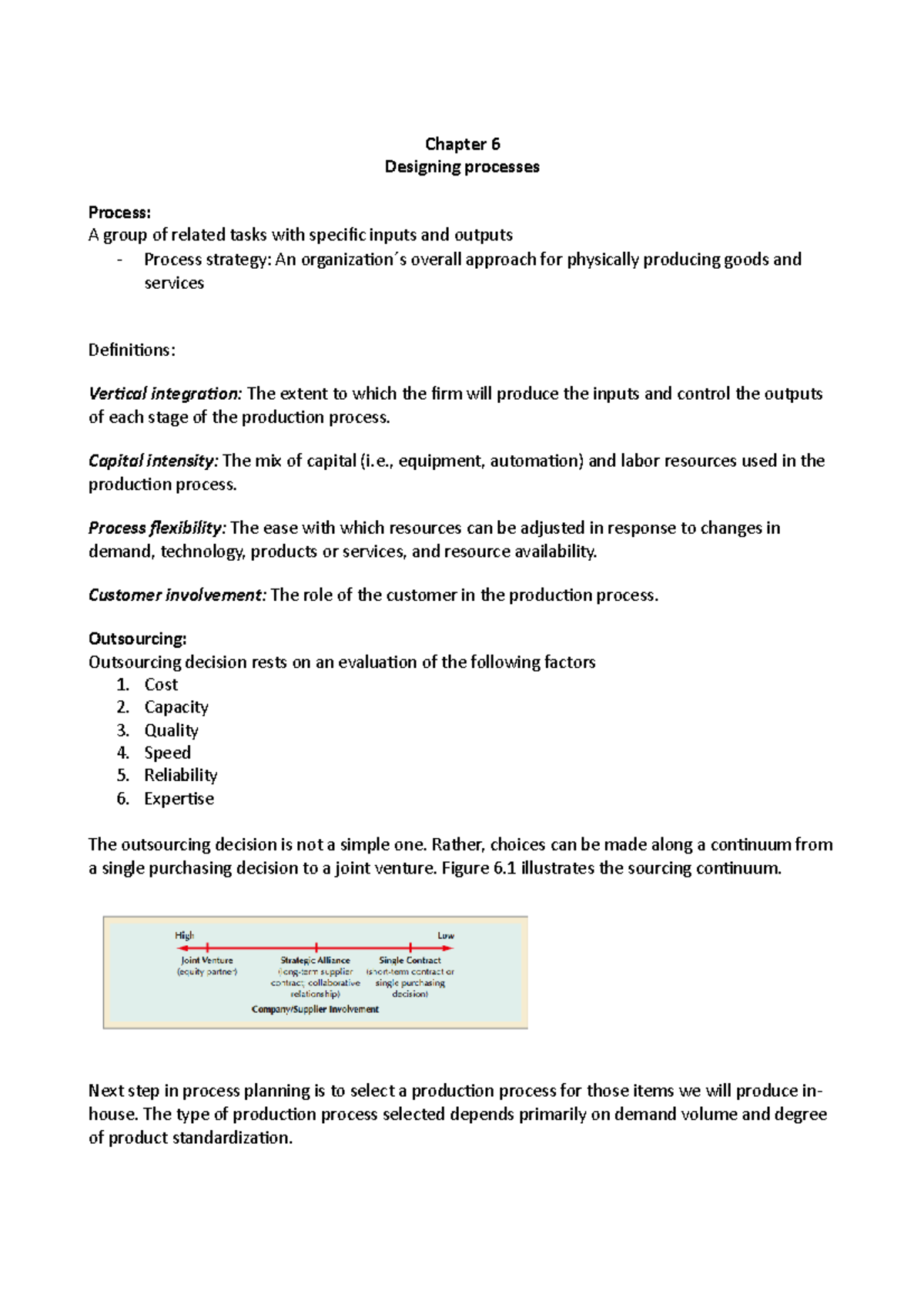 Chapter 6, designing processes - Chapter 6 Designing processes Process ...