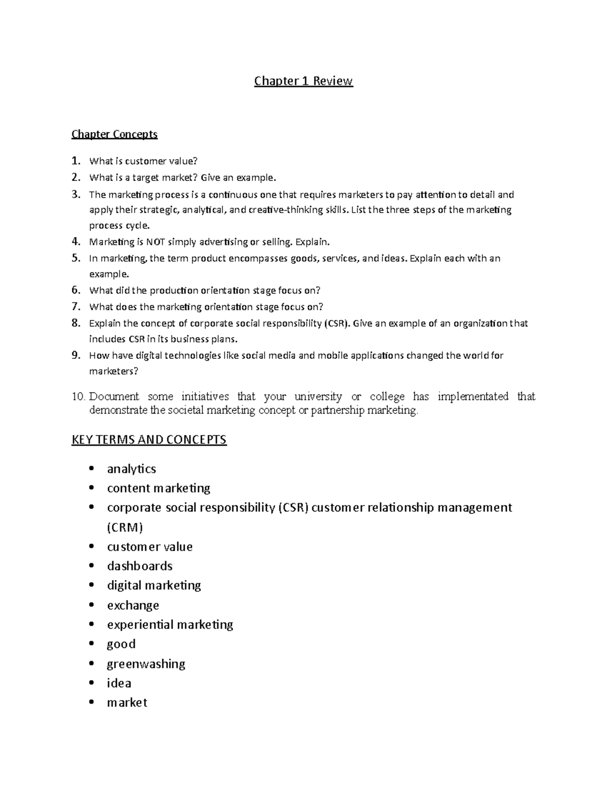 Chapter 1 Review - For practice materials - Chapter 1 Review Chapter ...