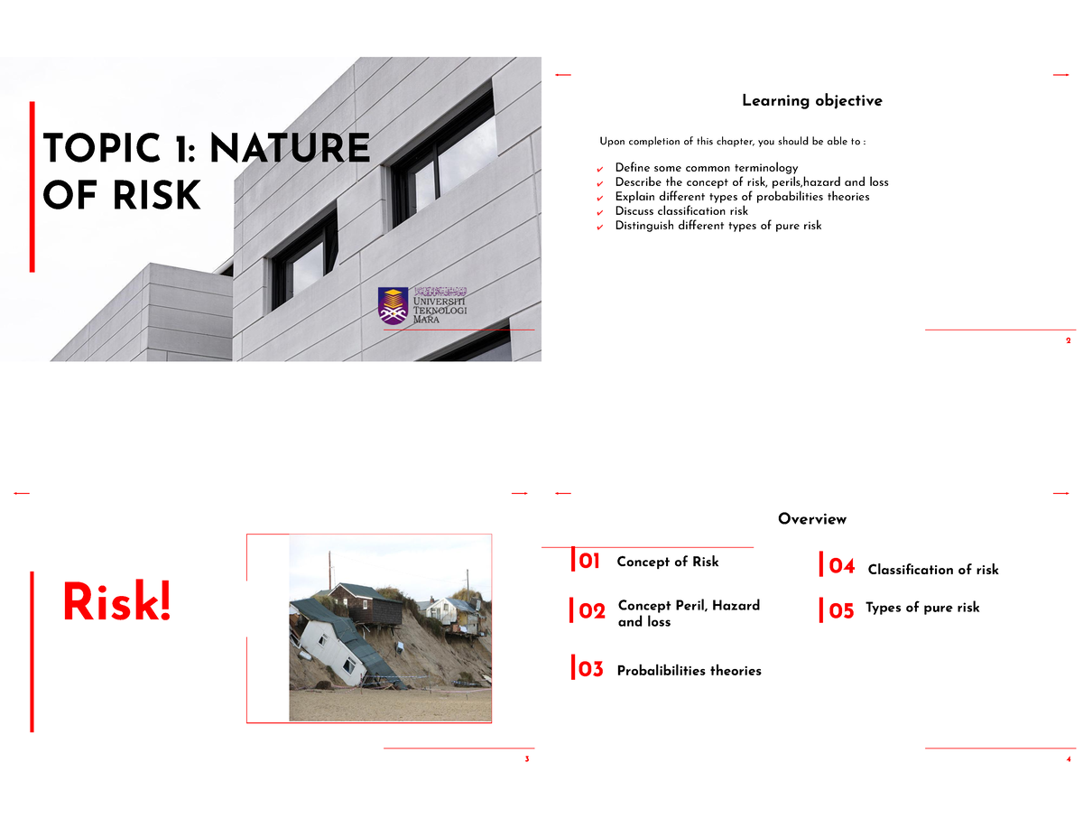 Topic 1 Nature OF RISK - slides - TOPIC 1: NATURE OF RISK 2 Upon ...