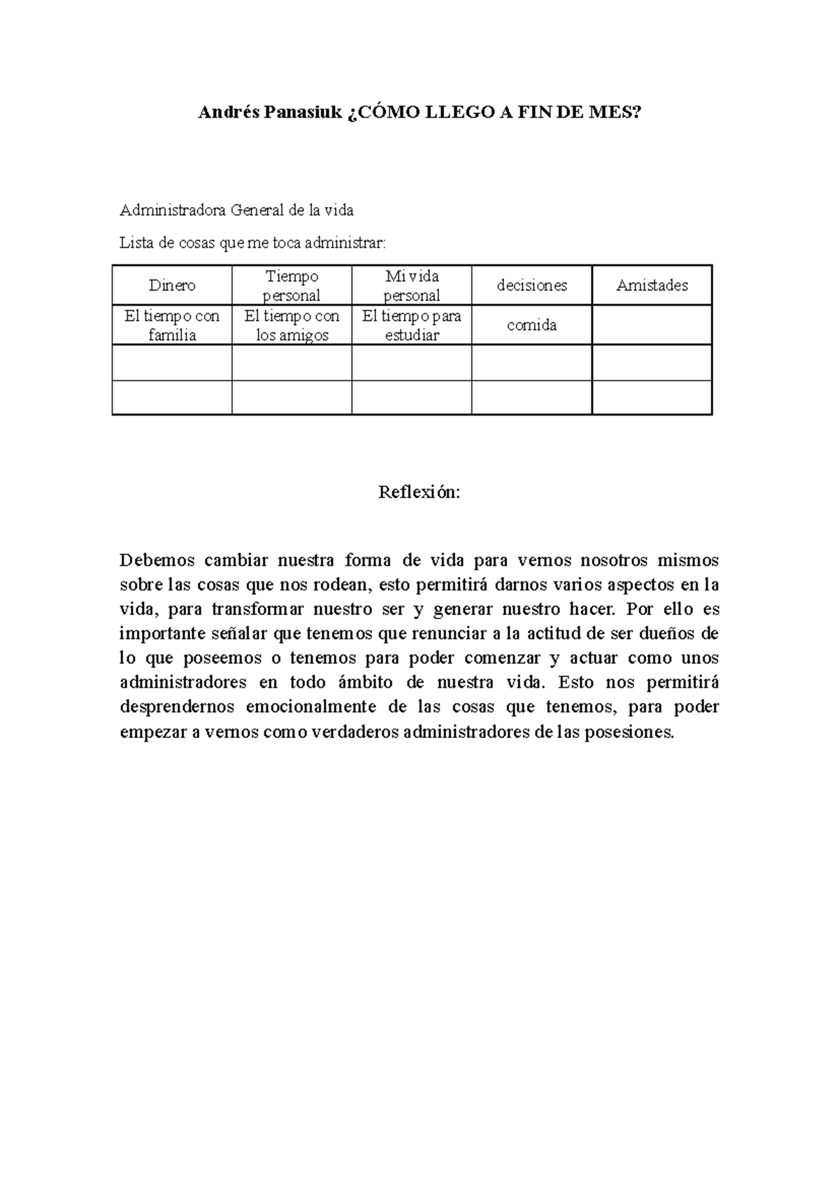 Andrés Panasiuk Cómo Llego A Fin De Mes Principio De Renuncia Andrés Panasiuk ¿cÓmo Llego A 4363