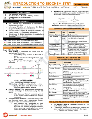 Biochemistry Lectures Reviewer - BIOCHEMISTRY LECTURE : REVIEWER ...