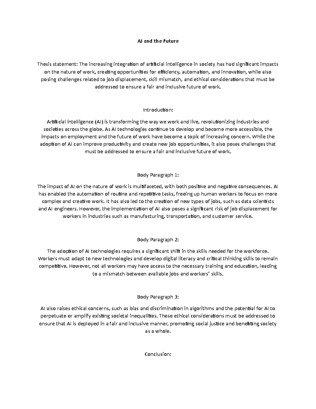 thesis for ai