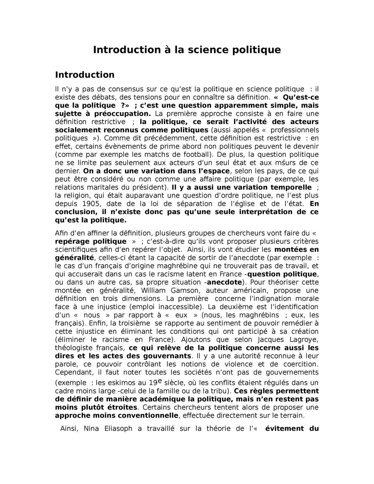 Intro à La Science Politique - Introduction à La Science Politique ...