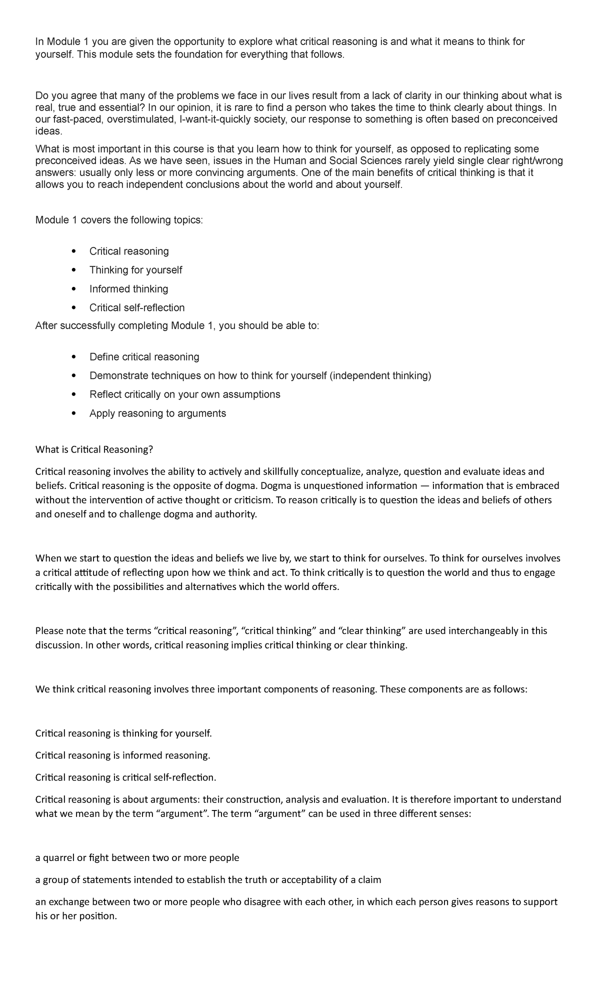 Reading AND Writing Lesson 8 In Module 1 you are given the